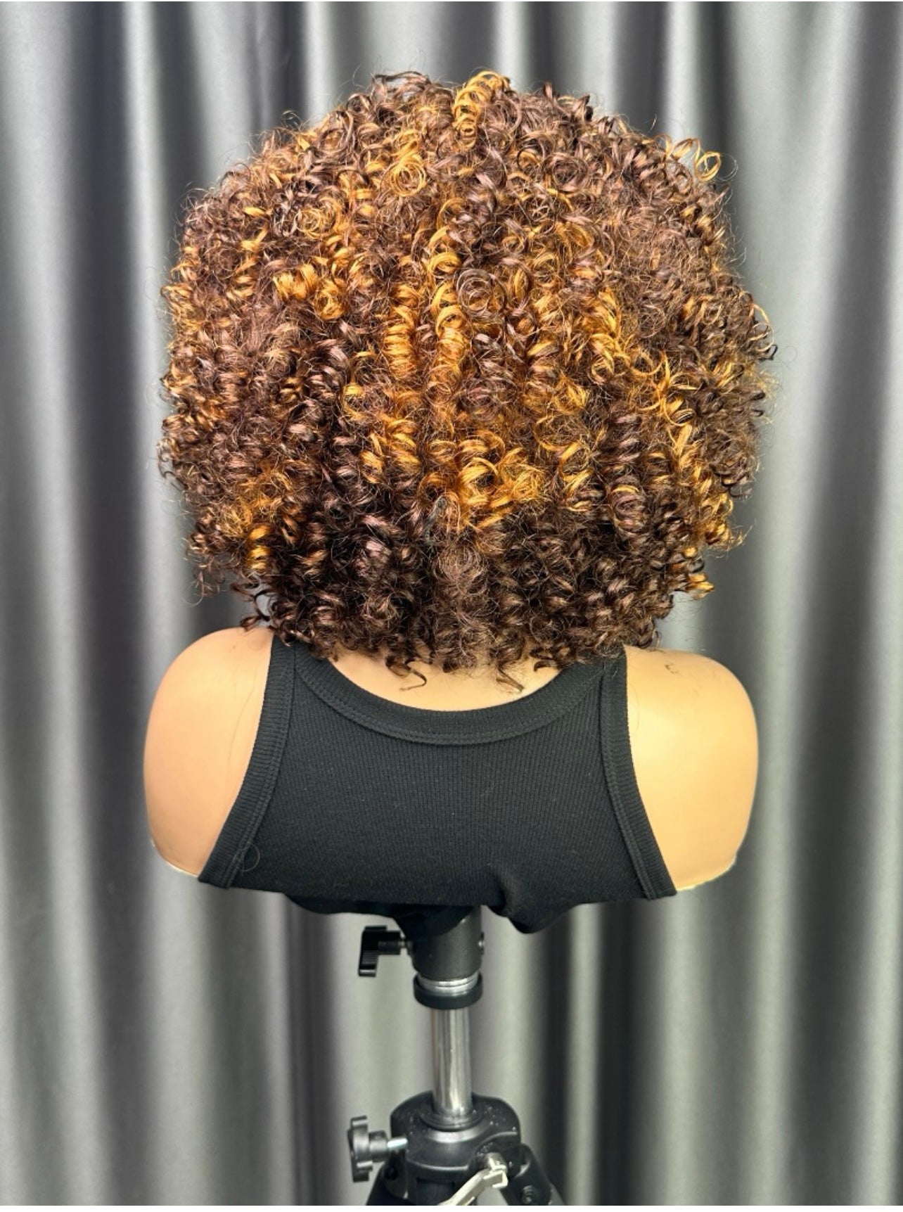 Big Afro Kinky Curly Bob Human Hair Wigs 250D Highlight Brown Short Kinky Curly Human Hair Wig With Bangs Culry