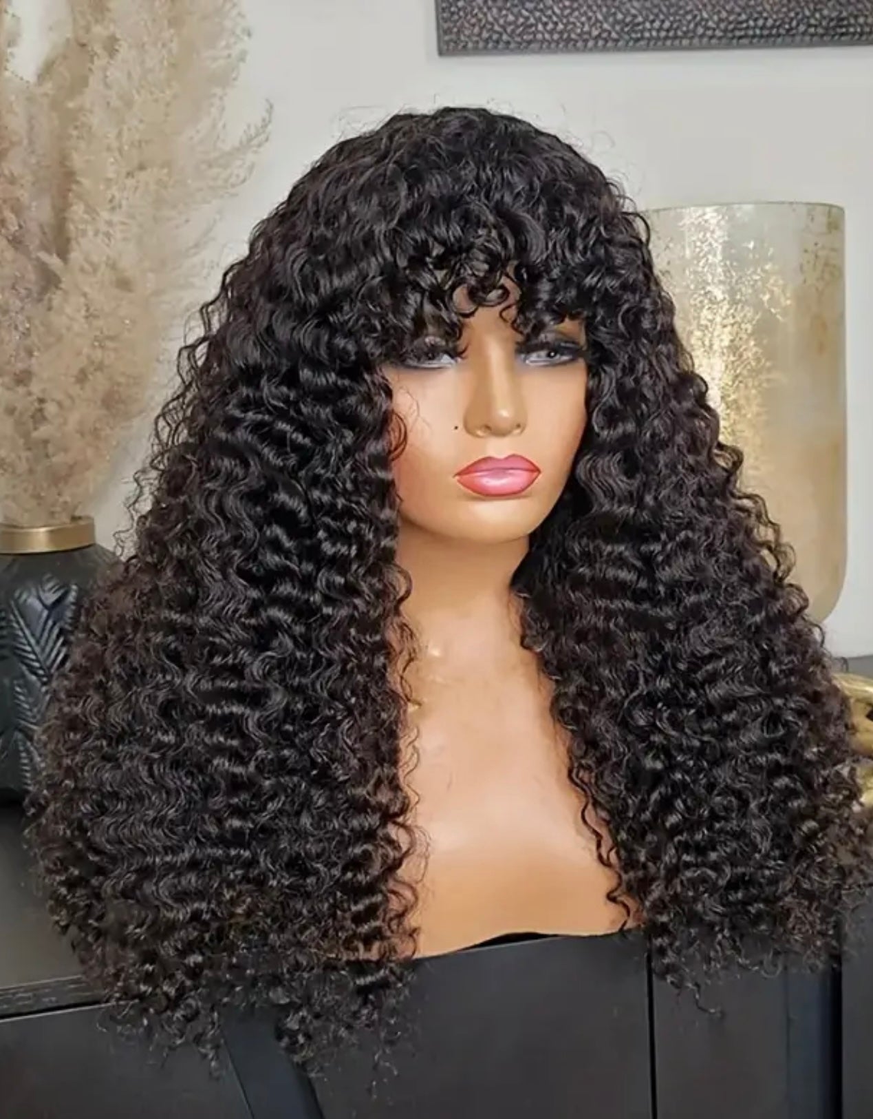 Frange wig curly hair