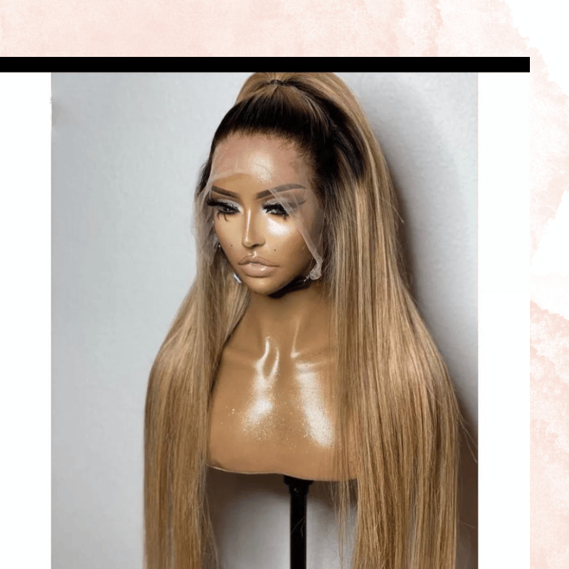 Mirawig Straight Ombre Brown Lace Front Human Hair Wig