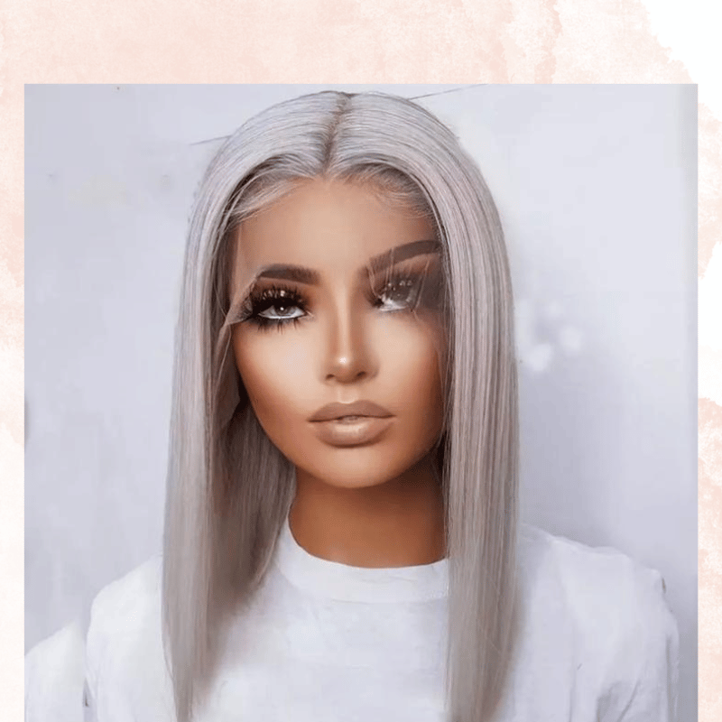 Silver Grey Soft Hair Lace Front Wig