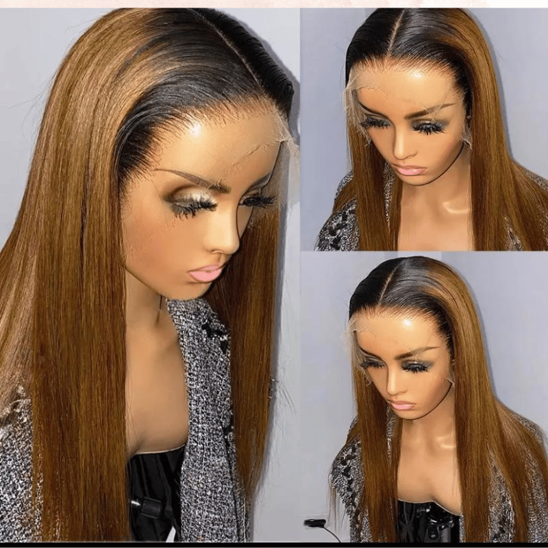 Ombre Honey Straight Fiber Wig