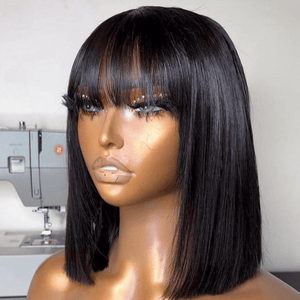 Brazilian Human Short Wig Hair With Bang