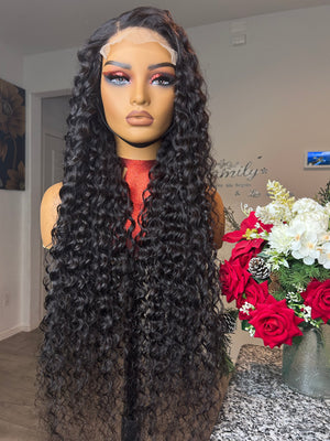 40 Inch deep wave 5x5 Lace Front Human Hair Wig Brazilian Wigs Deep Wave Lace Frontal Wig Human Hair