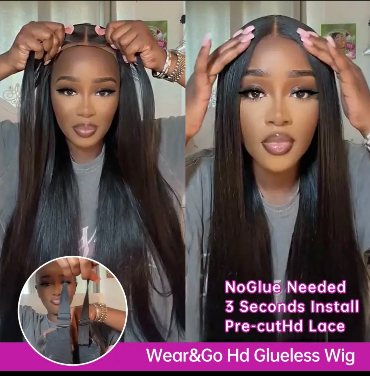 Real Glueless Wigs Human Hair Ready To Wear 180% 250% Density 5x5 Transparent Lace Wigs Straight Human Hair Wigs