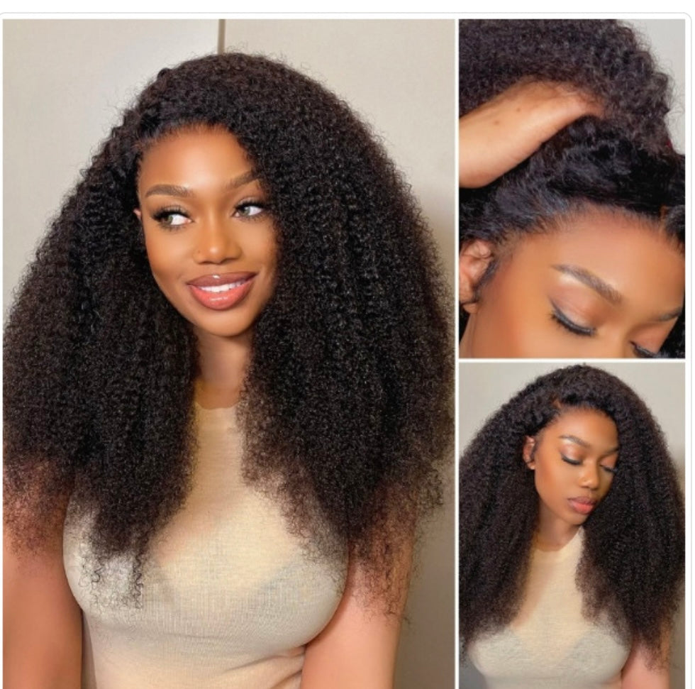 Kinky curly 250density, 13x4 natural curly