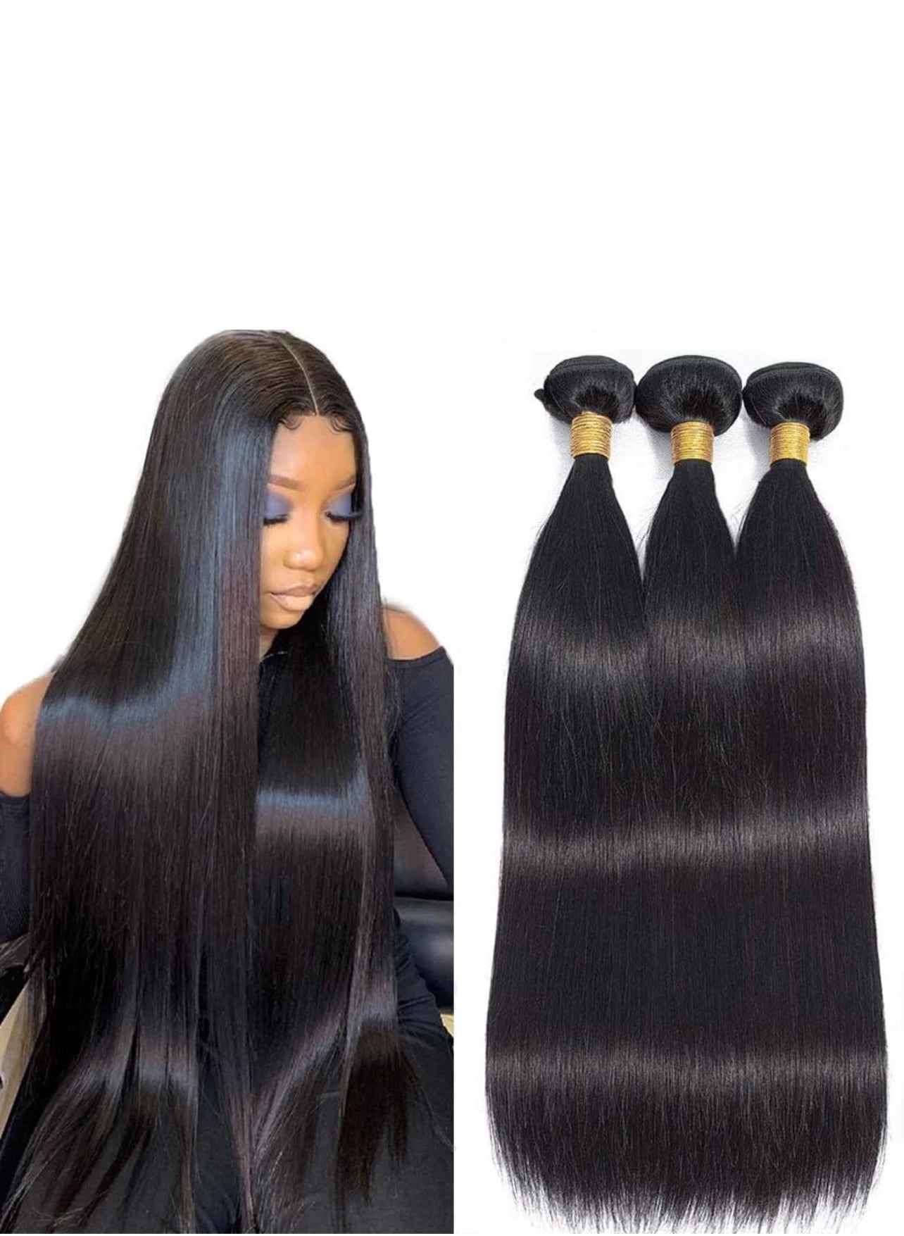 Mirawig2 Straight Human Hair Bundles 30 inch Bundles Long Thick Natural Bundles Brazilian Hair 100g