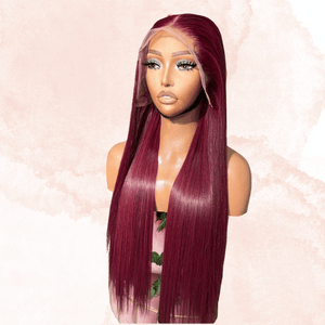 Mirawig2 Lace Closure  13x4 Red Straight Glueless Brazilian Wig